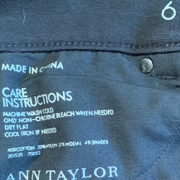 Ann Taylor Jet Black "Pajama Fabric (Stretchy) Jeans" Womens Size 6 - Picture 8 of 9